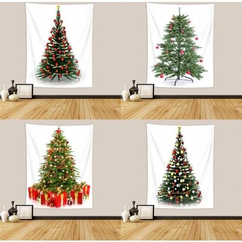 Christmas Tapestry Watercolor Christmas Tree Printing Bedside Hanging Cloth Bedroom Background Cloth Wall Decoration Cloth