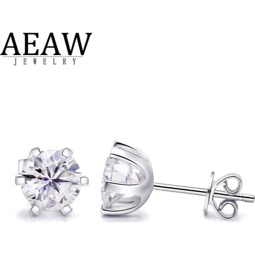AEAW Fashion Jewel White Diamond Test Passed Moissanite Silver 2ctw DEF Earrings Girlfriend Special Price For Women Gift