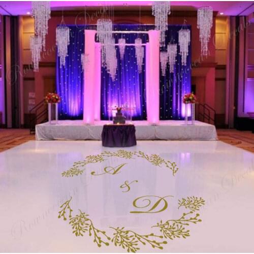 Dance Floor Decal Personalized Name Vinyl Sticker For Wedding Event Party Favors Floor Decoration Waterproof 4494