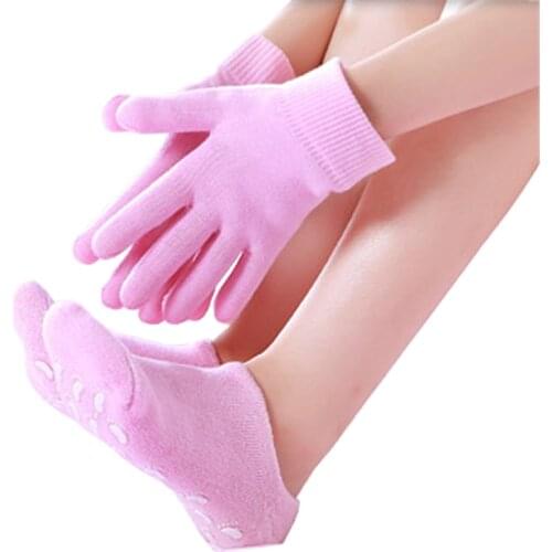 Foot Skin Care SPA Gel Socks Heel Anti Chapping Anti Dry Moisturizing Beauty Socks SPA Gel Gloves Gel Elbows Skin Tendering Care