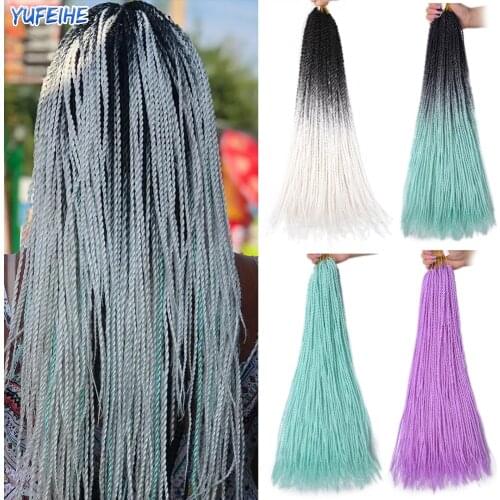 Senegalese Twist Hair Crochet Braids 24 Inch 30 Roots/Pack Crochet Hair Senegalese Braids Twist Hair for Braidn Black Brown Pink