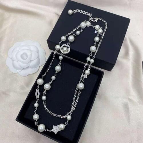 2020 Brand Fashion Party Women Hot Vintage Pearls Sweater Chain Gold Color Double Pearls Necklace Belt Party Fine Jewelry