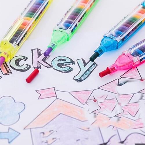 1pcs 20 Colors Wax Crayon Creative Educational Oil Pastel Kids Colored Graffiti Pen DIY Painting Drawing Pens School Supplies