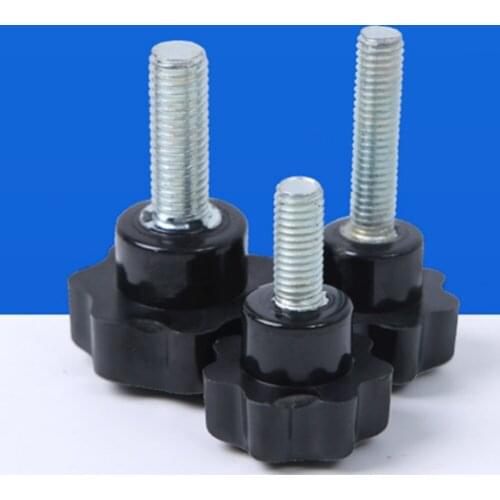 10pcs M6 M8 M10 M12 Thread Clamping Screw Bolt Thread Star Shaped Head Knob For Industry Equipment Plastic Carbon Steel