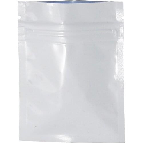 100 piece Glossy White Ziplock Mylar Packing Pouch Food Coffee Smell Proof Aluminum Foil Zipper Zip Lock Bags