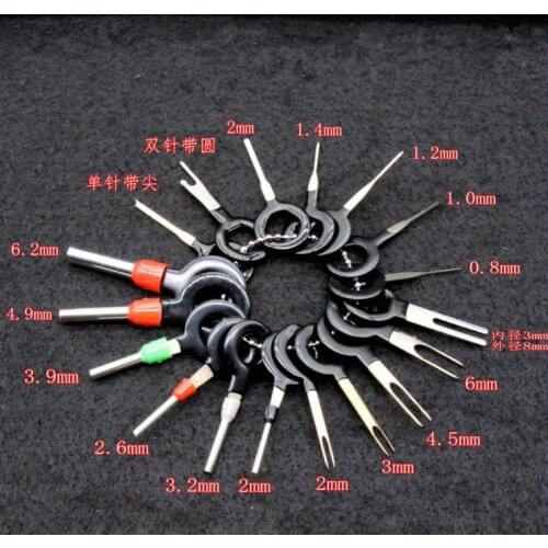18 pcs Auto Car Plug Circuit Board Wire Harness Terminal Extraction Pick Connector Crimp Pin Back Needle Remove Tool Set