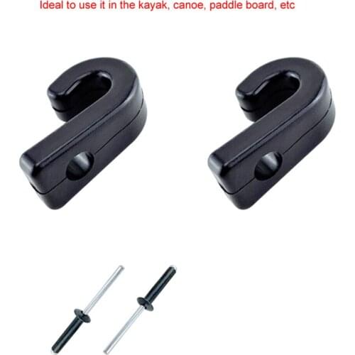 2pcs Kayak Boat Nylon Lashing Hook J Hook Bungee Shock Cord Hook with Fixings bungee cords hook kayak accessories
