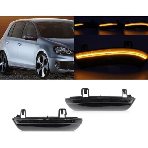 2x Smoked Dynamic Amber Led Side Mirror Blinkers Turn Signal Lights For VW MK5 Golf5 GTI R32 Rabbit B5.5 B6 Passat EOS Sharan