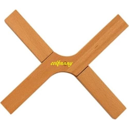 20pcs/lot Black Walnut & Beach Wooden X Type Heat Insulation Pad For Cooking Pan Coffee Cups Nature Solid Wood Table Mat