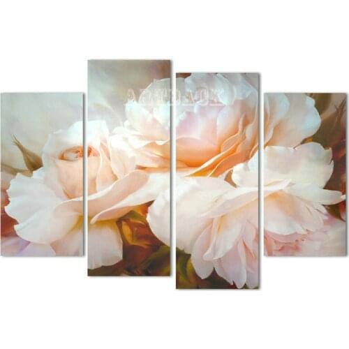 4pcs/set peony diamond embroidery 5d diy diamond painting flowers full square drill diamond mosaic painting home decoration