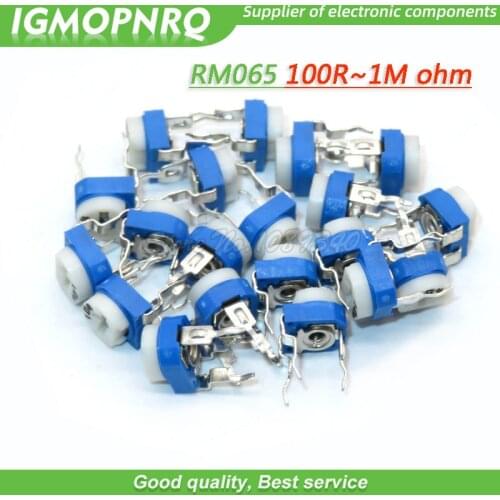 50PCS Trimmer Potentiometer RM065 RM-065 100 200 500 1K 2K 5K 20K 50K 100K 200K 500K 1M ohm DIP Variable adjustable Resistors