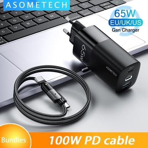 65W GaN Charger Quick Charge 4.0 3.0 USB Charger QC4.0 3.0 PD3.0 USB Type C Fast Charger Wall Adapter For Phone Laptop Tablet