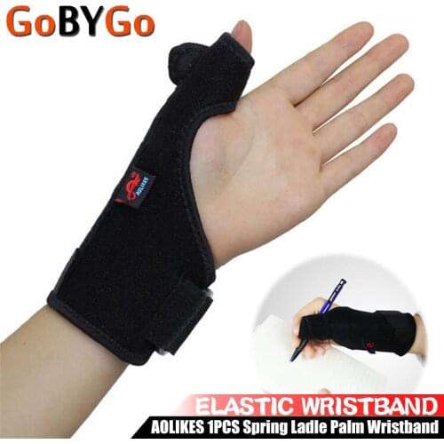 AOLIKES 1PCS Elastic Thumb Wristband Spring Steel Wrap Hand Palm Wrist Brace Right or Left Hand Support Corrector Bandage