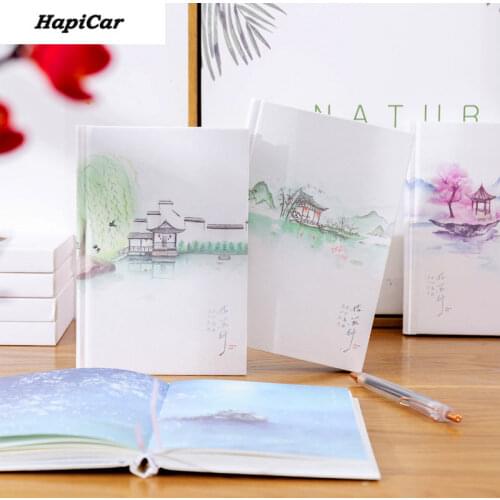 Color Inside Page Notebook Chinese Style Creative Hardcover Diary Books Weekly Planner Handbook Scrapbook Beautiful Gift