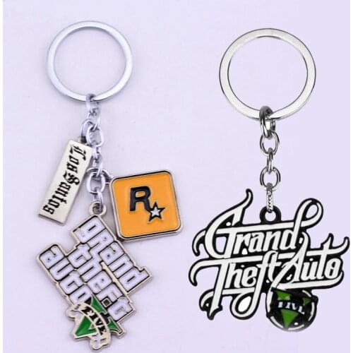 Game PS4 keychain GTA 5 Grand Theft Auto 5 jewelry gift Men Key Holder Trinket Gift Key Chains Key Ring Llaveros