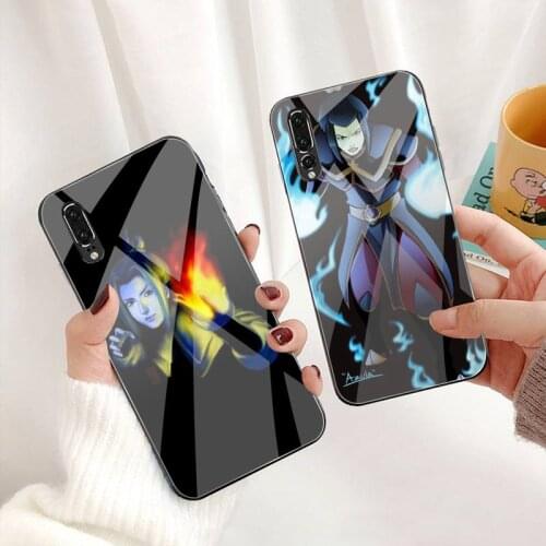 Avatar The Last Airbender azula Katara Black Phone Case Tempered Glass For Huawei P30 P20 P10 lite honor 7A 8X 9 10 mate 20 Pro