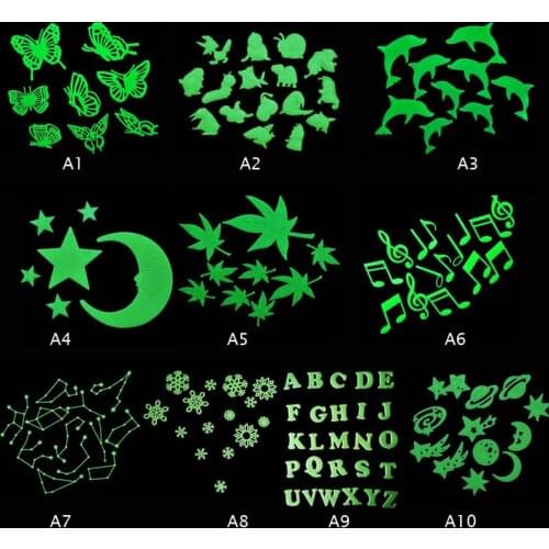 Decor Boys Girls Home Wall Glow In The Dark Stickers Decals Baby Bedroom Nursery Room Decor SUPT J2Y