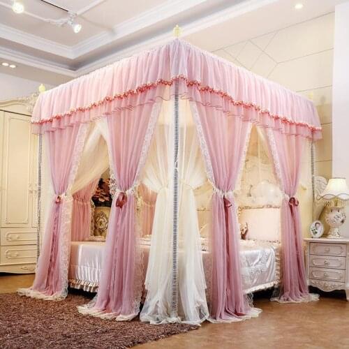 INS Double-Layer Yarn Princess Mosquito Net Household Encryption Floor-Type Court Square Top Mosquito Net