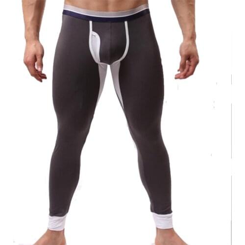 Men Soft Modal Long Johns High quality Stretch Slim thermal underwear Leggngs fashion printing homme Autumn winter Thermal Pants