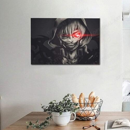 Ken Kaneki White One Eye King Demon Tokyo Ghoul Anime Canvas Artwork Wall Art Prints for Bedroom Living Room Home Decor