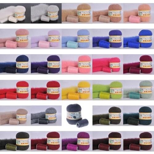 50g per person soft mink wool hand-knitted luxury long-wool cashmere Crochet knitted yarn suitable for autumn and winter