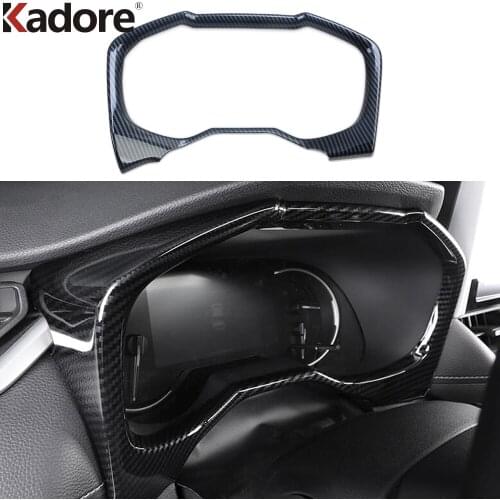 For Toyota RAV4 RAV 4 2019 2020 2021 Carbon Fiber Front Center Console Instrument Frame Cover Trim Car Interior Accessories