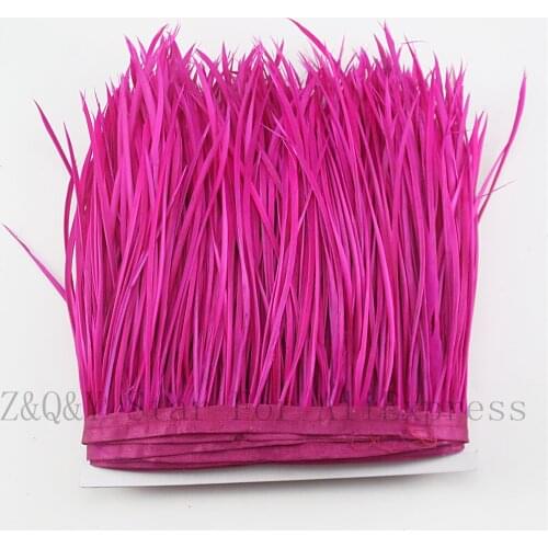 Natural goose feather 10-15CM (4-6 inches) dyed rose red to do 2-10 yards single torn cloth edge DIY craft jewelry feather