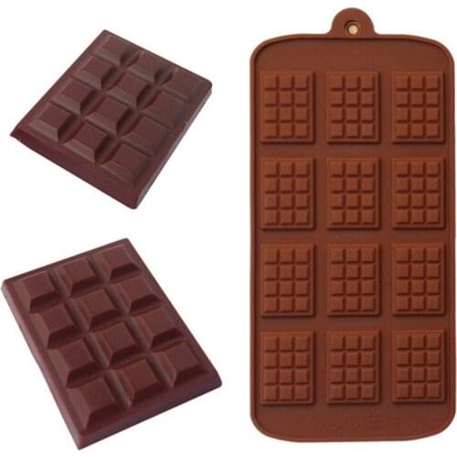 New Silicone Chocolate Mold 12 Waffle Baking Tools Non-Stick Silicone Cake Mould Jelly Candy 3D DIY Molds Kitchen Accessories
