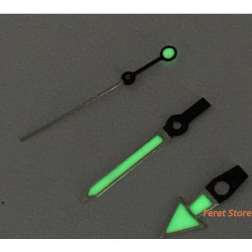 New Bliger Watch accessories fit for NH35 NH36 7S26 Movement Green Luminous C3 Silver Color Watch Hand Needles p412