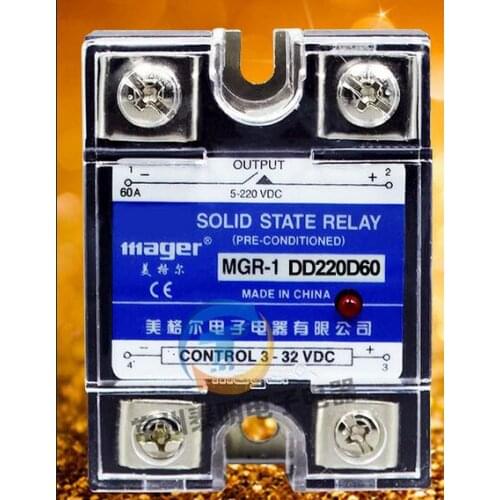 Mager Genuine new original single-phase SSR SSR single-phase solid-state relay 60A DC-DC DC control DC MGR-1 DD220D60 5-220VDC