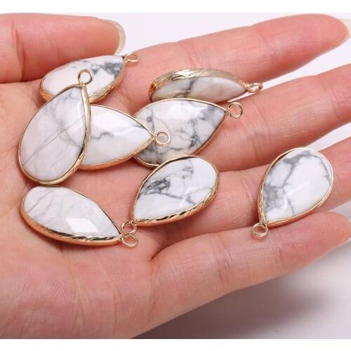 Necklace Pendant For Jewelry Making Drop Shaped Section White Pendant Charms Necklace Handiwork Sewing Craft Accessory