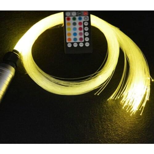 28key Remote controlle RGB Car Use 12V 6W Light Engine+PMMA Fiber Optic Star Ceiling Light Kit Dia0.75mm end glow Plastic cable