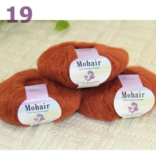 Sale New 3BallsX25g Luxury Soft Mohair Warm Wrap Shawl Hand Knit Crochet Yarn 291-19 Copper