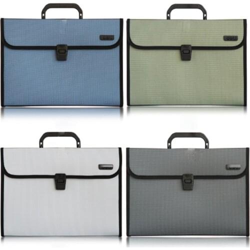 A4 12-pocket Expanding Wallet Paper Holder Document Storage Organizer Bag File Folder Business Briefcase School Stationery