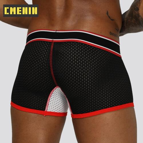 Sexy Mesh Brand Men Underwear Fashion Slip Boxer Men Underwear Elastic Waist Breathable Quick Dry Boxer Bikini Boxershorts OR201