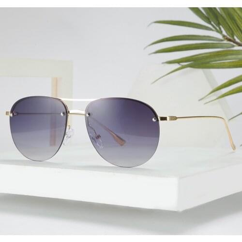 DENISA Brand Design Pilot Sunglasses Women Men Semi-Rimless Sunglasses Shades For Women Pink Glasses UV400 Eyewear Okulary G5343