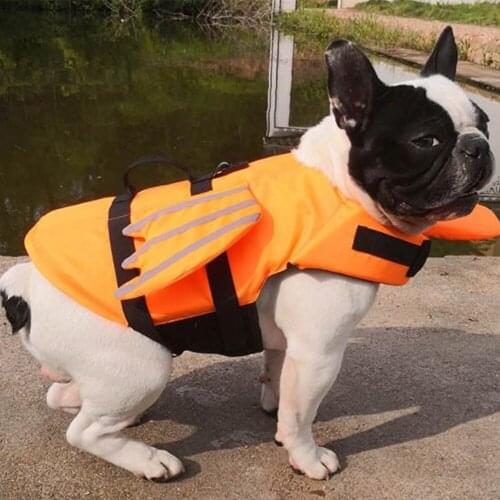 LeChong Pet Dog Life Jacket Summer Dog Swimwear Pet Swim Suit With Reflective Wing Vest For Small Dog Chihuahua Bulldog