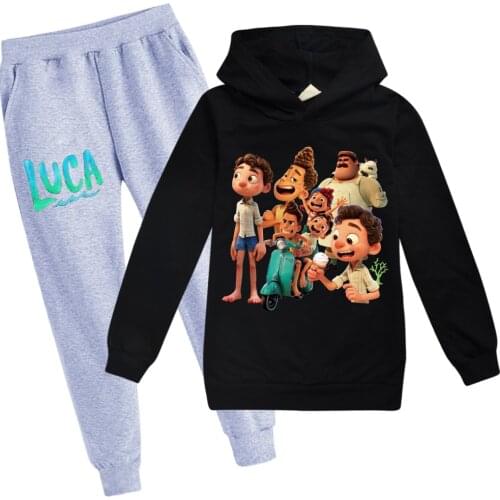 Girl Boys Autumn Luca Cartoon Sports suit Tracksuits Kids Clothing sets Casual clothes hoodies Long sleeve Tshirt+Pants 2pcs set