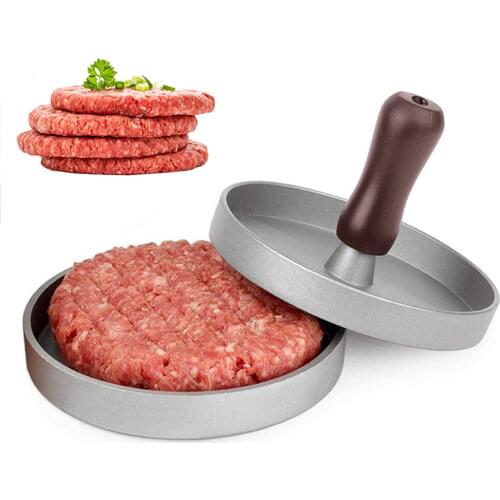 Metal Round Shape Hamburger Press Food-Grade Aluminum Meat Beef Grill Burger Press Patty Maker Mold Mould Kitchen Tool