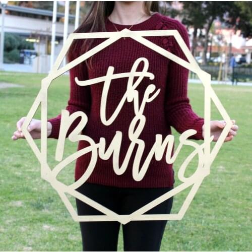 Hexagon Wedding Decor, Custom Name Sign, Wedding Sign Backdrop.Custom Last Name Sign, Laser Cut Last Name Sign, Geometric Weddin