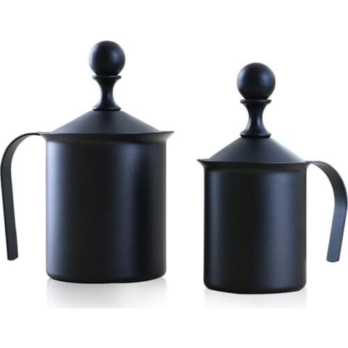 400ml 800ml Stainless Steel Double Mesh Milk Frother Manual Coffee Shop Milk Creamer Milk Foam Cappuccino Latte Coffeeware Tools