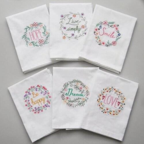 High-quality Embroidered Tea Towels Cotton Napkins Table Napkins Home Kitchen Servetten Wedding Cloth Napkins 45*70cm