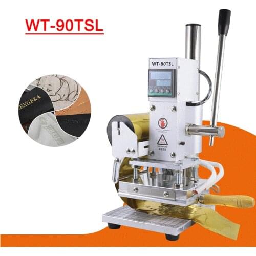 WT-90T/WT-90CT Manual Digital Hot Foil Stamping Machine 500W Leather Embossing Bronzing Tool Wood PVC Paper DIY Press
