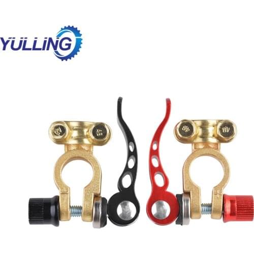 YULLING 1Pair Quick Disconnect Car Battery Terminal Brass Cable Post Terminal Release Shut-Off Connectors