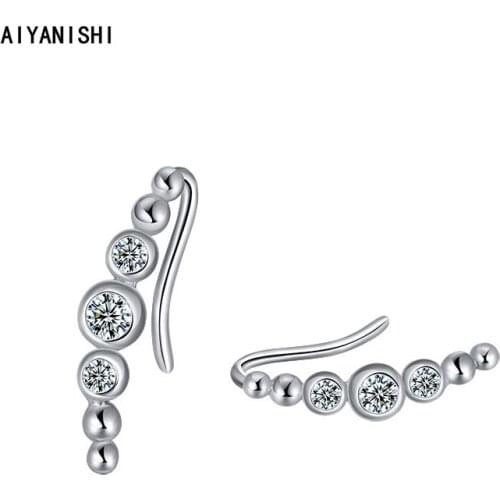AIYANISHI 925 Sterling Silver Bubble Climb Earrings Woman Fashion Jewelry Wedding Engagement Silver Earring Lover Party Gifts