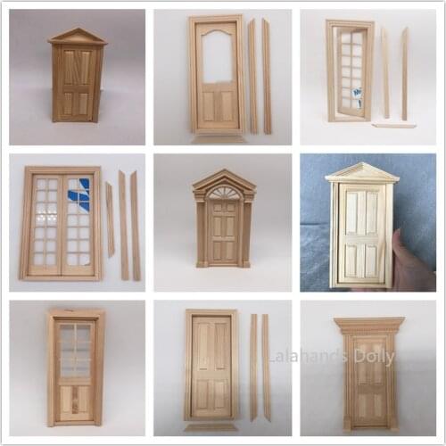 1:12DIY Dollhouse Craft Boutique Mini Door Set for Doll House Living Room Kitchen Furniture Decoration