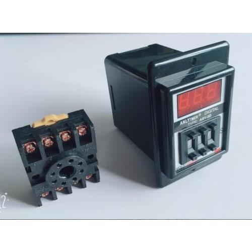 1-99.9S digits programmable timer delay relay ASY-3D Delay Timer Time Relay 8PIN with base DC12V DC24V AC110V AC220V AC380V