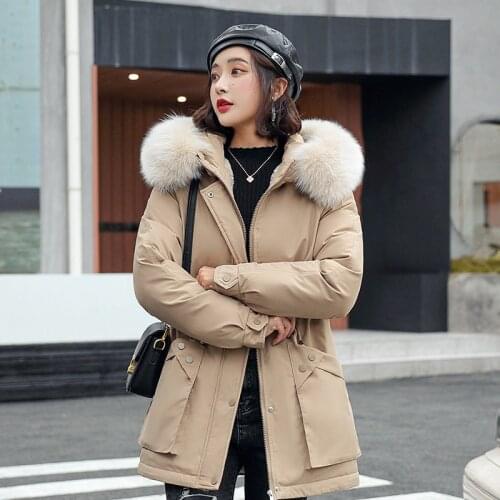 2021 Artificial fur collar winter jacket women Winter And Autumn Wear High Quality Parkas Outwear Women Long Coats