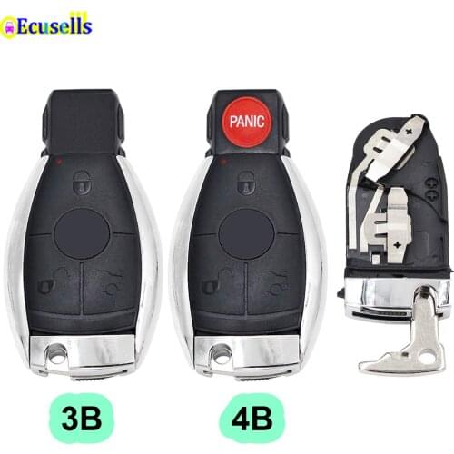 3/4 Button Smart Key Shell for Mercedes Benz W211 A C E G S R SL ML GML CL GL CLS CLA CLK SLK GLK with Battery Holder Small Key