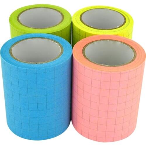 4A Roll Sticky Notes,Full Adhesive,2x315 Inches,Neon Assorted,Grid,Self-Stick Notes,4 Refill Rolls,4A PSS 9-1 Grid Refill